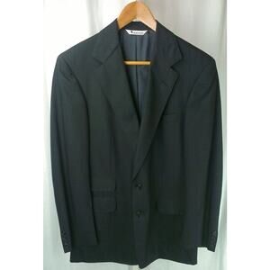 AQUASCUTUM of London Regent 100 Charcoal Grey Blue Srp 2-Btn Blazer 40R Slim Fit